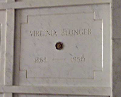 Virginia Blonger's crypt