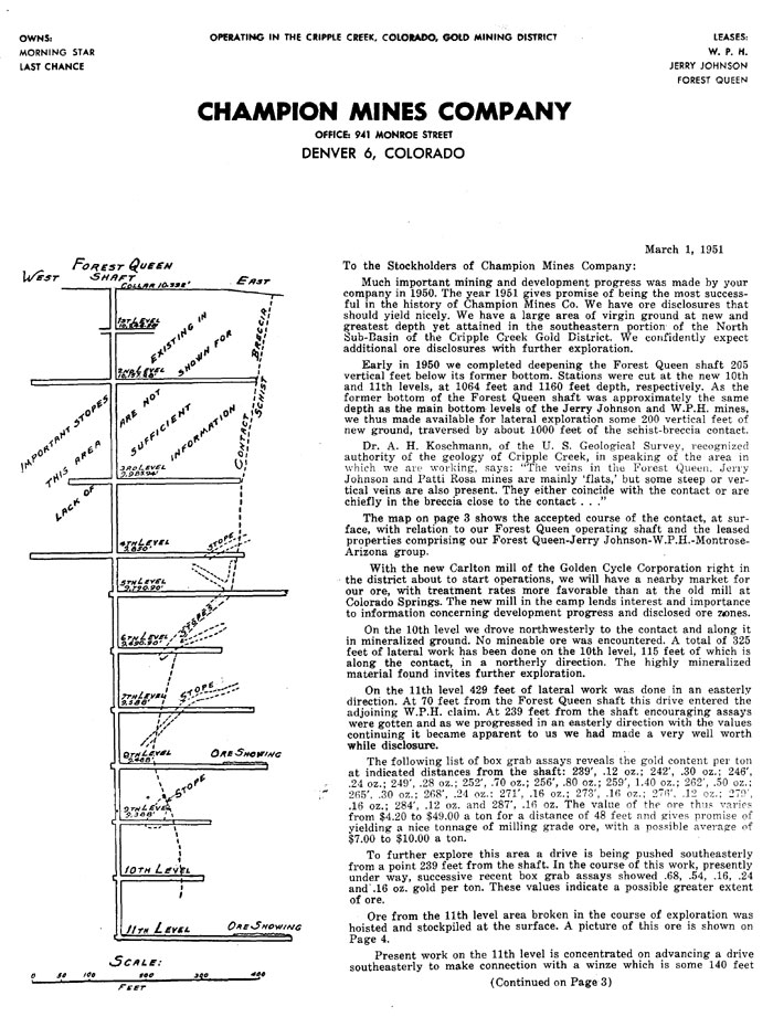 Champion Mines Report