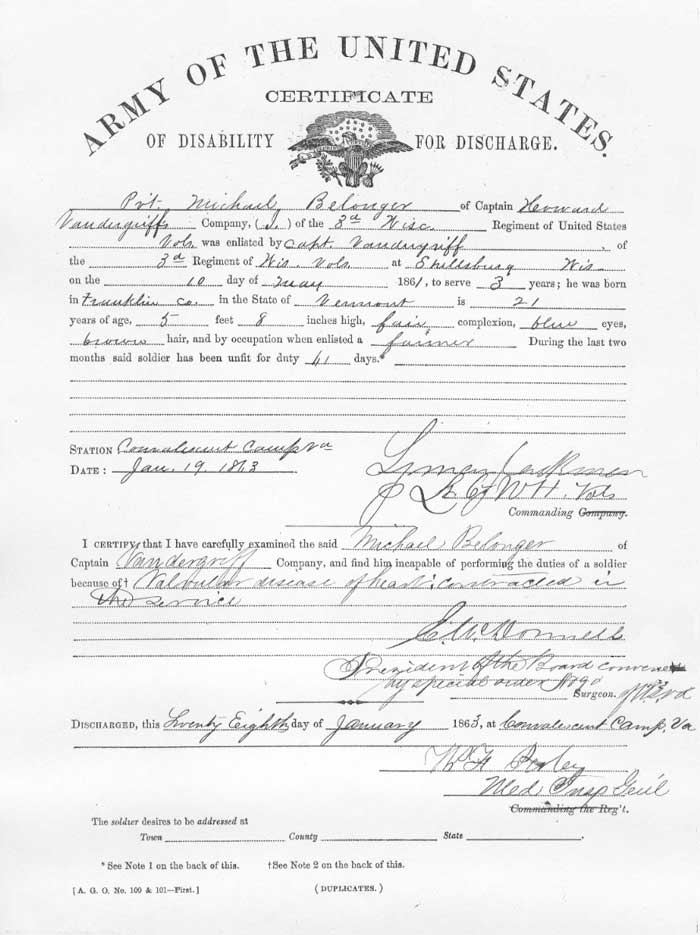 Certificate of Disability for Discharge