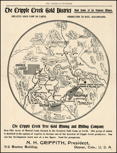 Cripple Creek Free Gold Mining & Milling Co. map